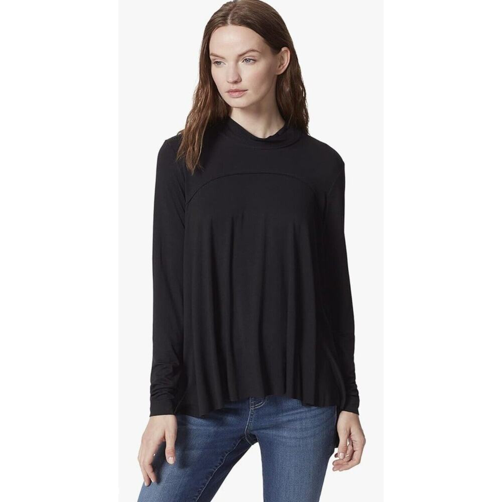 Frayed Jeans Tessa Mock Neck Top S NWT Luxe Minimalist Chic